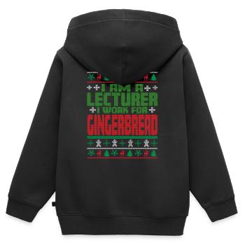 Dozent Weihnachten Spruch - Kinder Premium Organic Zip Hoodie - Schwarz - Hinten - AI Model Kid Male (0cm)
