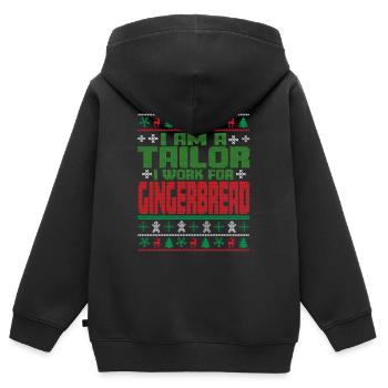 Schneider Weihnachten Spruch - Kinder Premium Organic Zip Hoodie - Schwarz - Hinten - AI Model Kid Male (0cm)