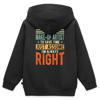 Make-up artist - Kids Premium Organic Zip-up Hoodie - black - Back - AI Model Kid Male (0cm)