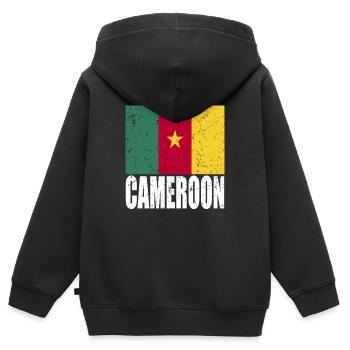 Cameroon flag - Kids Premium Organic Zip-up Hoodie - black - Back - AI Model Kid Male (0cm)