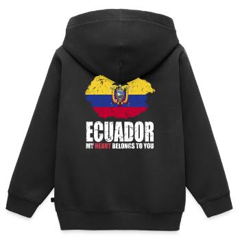 Ecuador Fahne - Kinder Premium Organic Zip Hoodie - Schwarz - Hinten - AI Model Kid Male (0cm)
