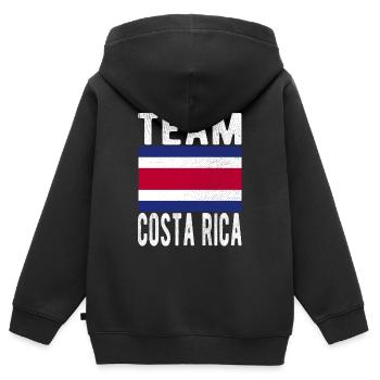 Costa Rica Fahne - Kinder Premium Organic Zip Hoodie - Schwarz - Hinten - AI Model Kid Male (0cm)