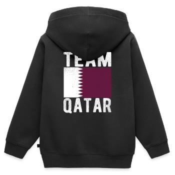 Katar Fahne - Kinder Premium Organic Zip Hoodie - Schwarz - Hinten - AI Model Kid Male (0cm)