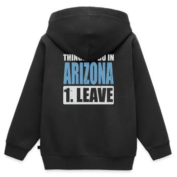 Arizona Meme - Kinder Premium Organic Zip Hoodie - Schwarz - Hinten - AI Model Kid Male (0cm)