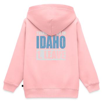 Idaho Meme - Kinder Premium Organic Zip Hoodie - Rosa - Hinten - AI Model Kid Female (0cm)