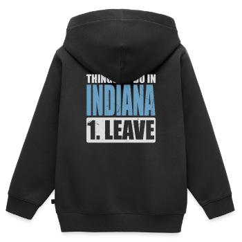 Indiana Meme - Kinder Premium Organic Zip Hoodie - Schwarz - Hinten - AI Model Kid Male (0cm)