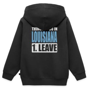 Louisiana Meme - Kinder Premium Organic Zip Hoodie - Schwarz - Hinten - AI Model Kid Male (0cm)