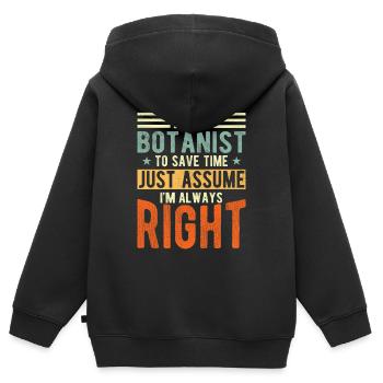 Botaniker - Kinder Premium Organic Zip Hoodie - Schwarz - Hinten - AI Model Kid Male (0cm)