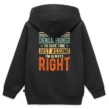 Chemical Engineer - Kids Premium Organic Zip-up Hoodie - black - Back - AI Model Kid Male (0cm)