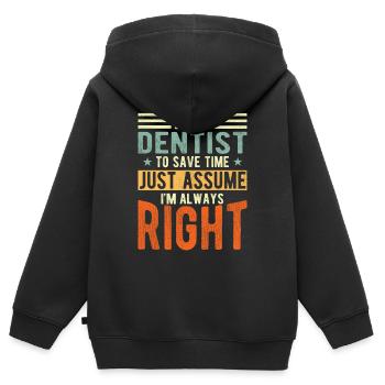 Zahnarzt - Kinder Premium Organic Zip Hoodie - Schwarz - Hinten - AI Model Kid Male (0cm)