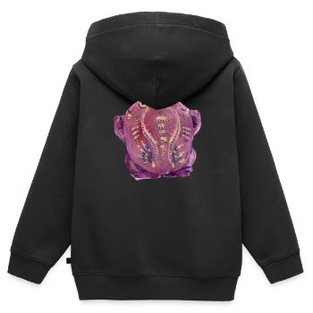 Purple Kröte - Kinder Premium Organic Zip Hoodie - Schwarz - Hinten - AI Model Kid Male (0cm)