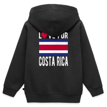Costa Rica Fahne - Kinder Premium Organic Zip Hoodie - Schwarz - Hinten - AI Model Kid Male (0cm)