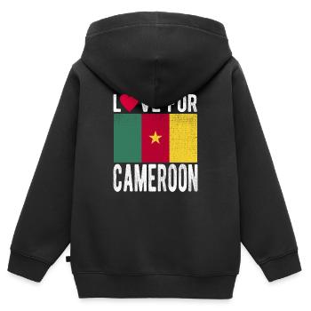 Cameroon flag - Kids Premium Organic Zip-up Hoodie - black - Back - AI Model Kid Male (0cm)