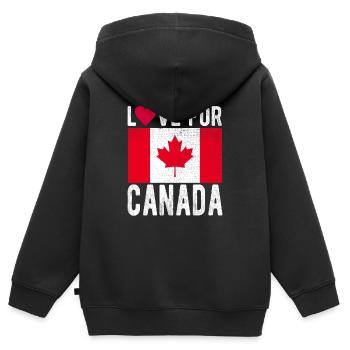 Drapeau du Canada - Sweat Premium à capuche zippé enfant bio - noir - Dos - AI Model Kid Male (0cm)