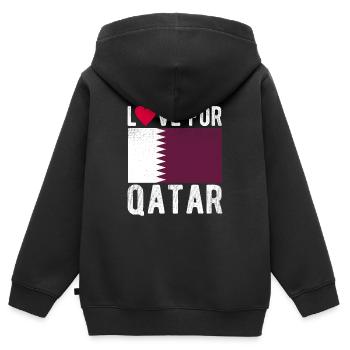 Katar Fahne - Kinder Premium Organic Zip Hoodie - Schwarz - Hinten - AI Model Kid Male (0cm)