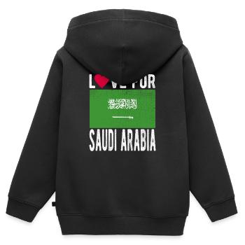 Saudi-arabien Fahne - Kinder Premium Organic Zip Hoodie - Schwarz - Hinten - AI Model Kid Male (0cm)