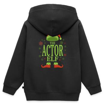 Schauspieler Weihnachtself - Kinder Premium Organic Zip Hoodie - Schwarz - Hinten - AI Model Kid Male (0cm)