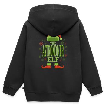 Astronom Weihnachtself - Kinder Premium Organic Zip Hoodie - Schwarz - Hinten - AI Model Kid Male (0cm)