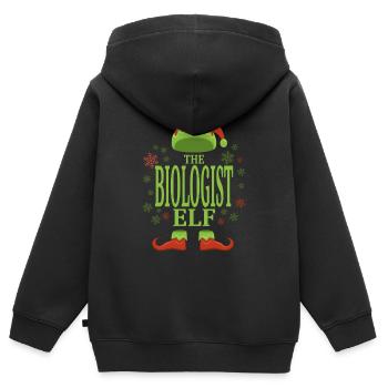 Biologe Weihnachtself - Kinder Premium Organic Zip Hoodie - Schwarz - Hinten - AI Model Kid Male (0cm)