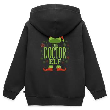 Doktor Weihnachtself - Kinder Premium Organic Zip Hoodie - Schwarz - Hinten - AI Model Kid Male (0cm)