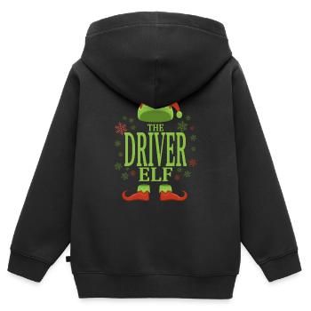 Fahrer Weihnachtself - Kinder Premium Organic Zip Hoodie - Schwarz - Hinten - AI Model Kid Male (0cm)