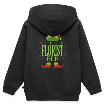 Florist Weihnachtself - Kinder Premium Organic Zip Hoodie - Schwarz - Hinten - AI Model Kid Male (0cm)