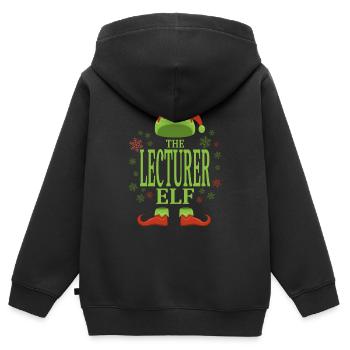 Dozent Weihnachtself - Kinder Premium Organic Zip Hoodie - Schwarz - Hinten - AI Model Kid Male (0cm)
