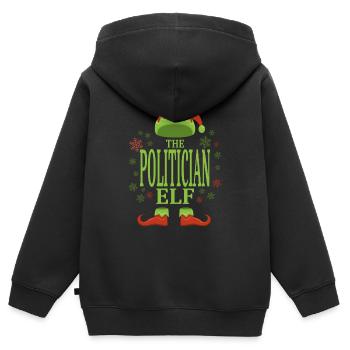 Politiker Weihnachtself - Kinder Premium Organic Zip Hoodie - Schwarz - Hinten - AI Model Kid Male (0cm)