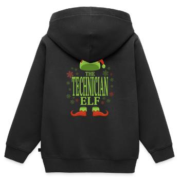 Techniker Weihnachtself - Kinder Premium Organic Zip Hoodie - Schwarz - Hinten - AI Model Kid Male (0cm)