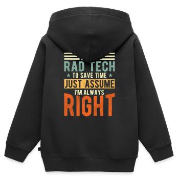 Rad Tech - Kinder Premium Organic Zip Hoodie - Schwarz - Hinten - AI Model Kid Male (0cm)