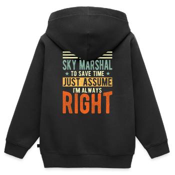 Maréchal du ciel - Sweat Premium à capuche zippé enfant bio - noir - Dos - AI Model Kid Male (0cm)