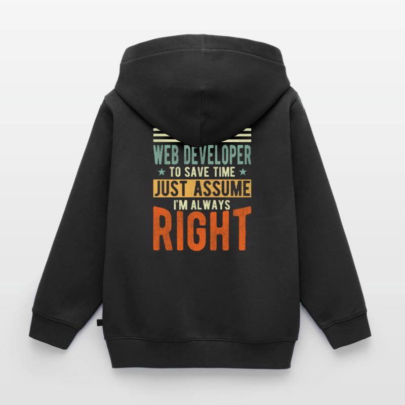 Web Developer Kids Premium Organic Zip-up Hoodie
