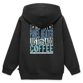 Panel Racket Coffee Saying - Kids Premium Organic Zip-up Hoodie - black - Back - AI Model Kid Male (0cm)