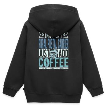 Conférence sur le code postal rural Café Dicton - Sweat Premium à capuche zippé enfant bio - noir - Dos - AI Model Kid Male (0cm)