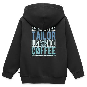 Schneider Kaffee Spruch - Kinder Premium Organic Zip Hoodie - Schwarz - Hinten - AI Model Kid Male (0cm)