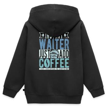 Kellner Kaffee Spruch - Kinder Premium Organic Zip Hoodie - Schwarz - Hinten - AI Model Kid Male (0cm)