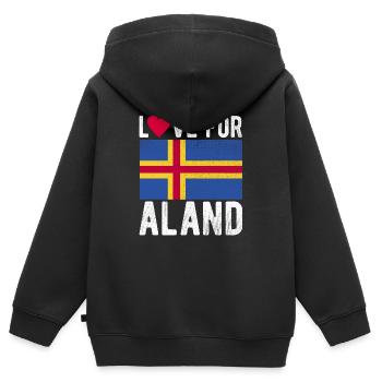 Aland Souvenir - Sweat Premium à capuche zippé enfant bio - noir - Dos - AI Model Kid Male (0cm)