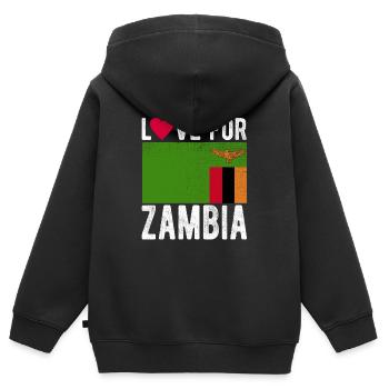 Sambia Souvenir - Kinder Premium Organic Zip Hoodie - Schwarz - Hinten - AI Model Kid Male (0cm)