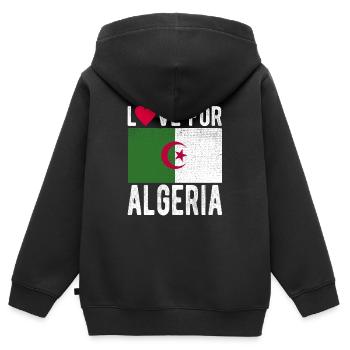 Algérie Souvenir - Sweat Premium à capuche zippé enfant bio - noir - Dos - AI Model Kid Male (0cm)