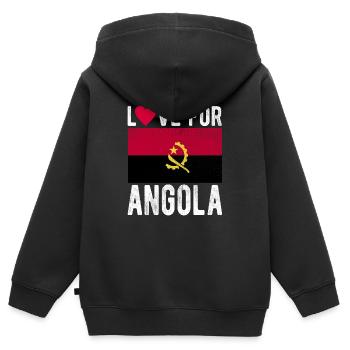 Angola Souvenir - Sweat Premium à capuche zippé enfant bio - noir - Dos - AI Model Kid Male (0cm)