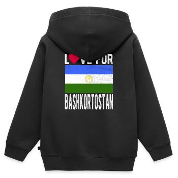 Souvenir du Bachkortostan - Sweat Premium à capuche zippé enfant bio - noir - Dos - AI Model Kid Male (0cm)