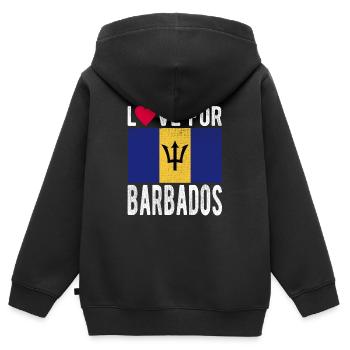 Souvenir de la Barbade - Sweat Premium à capuche zippé enfant bio - noir - Dos - AI Model Kid Male (0cm)