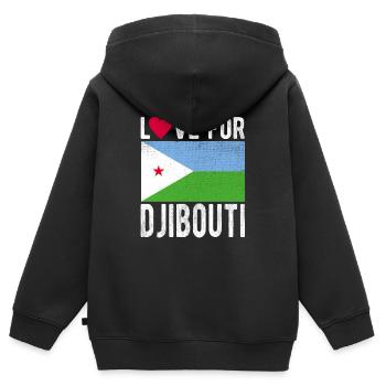 Djibouti Souvenir - Sweat Premium à capuche zippé enfant bio - noir - Dos - AI Model Kid Male (0cm)