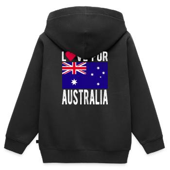 Australie Souvenir - Sweat Premium à capuche zippé enfant bio - noir - Dos - AI Model Kid Male (0cm)