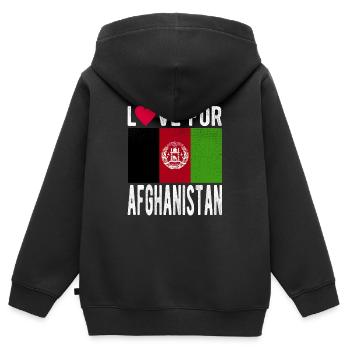 Souvenir de l’Afghanistan - Sweat Premium à capuche zippé enfant bio - noir - Dos - AI Model Kid Male (0cm)