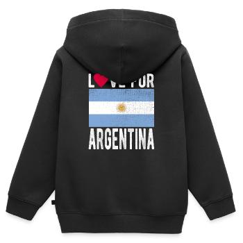 Argentine Souvenir - Sweat Premium à capuche zippé enfant bio - noir - Dos - AI Model Kid Male (0cm)