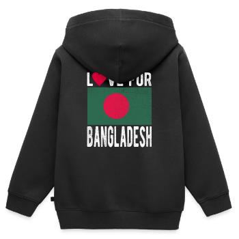 Bangladesh Souvenir - Sweat Premium à capuche zippé enfant bio - noir - Dos - AI Model Kid Male (0cm)