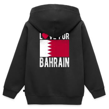 Souvenir de Bahreïn - Sweat Premium à capuche zippé enfant bio - noir - Dos - AI Model Kid Male (0cm)