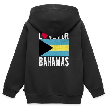 Bahamas Souvenir - Sweat Premium à capuche zippé enfant bio - noir - Dos - AI Model Kid Male (0cm)