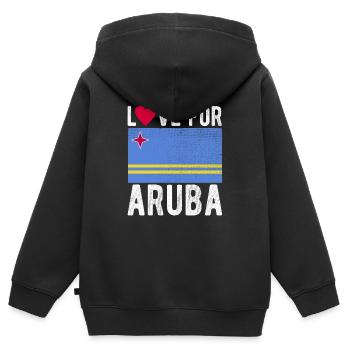 Souvenir d’Aruba - Sweat Premium à capuche zippé enfant bio - noir - Dos - AI Model Kid Male (0cm)